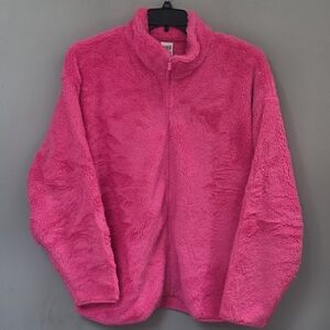 Victoria's Secret Pink Teddy Full Zip Jacket in Atomic Pink.
